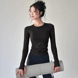 Women's Seamless Tech Long Sleeve Top | 4-Way Stretch Athletic Wear | One-Piece Yoga Shirt for Running Fitness - Product Image 3