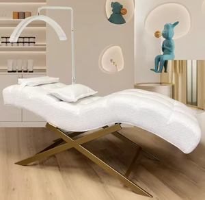 Modern <b>Portable</b> Pink Lash <b>Bed</b> Salon Furniture Curved Spa Beauty Mattress Facial <b>Bed</b> Luxury Electric Adjustable Durable Topper - Product Image 3