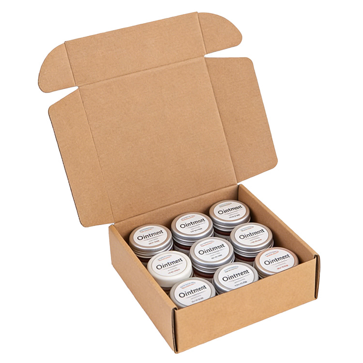 Multi-Purpose Recycled Materials Ointment Kraft Box Compact Flat-Lay Sealed Packaging for Daily & Travel Skin Care Ointments