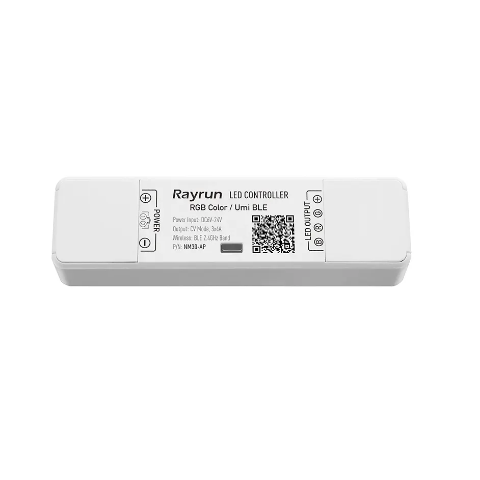 Bluetooth Customized LED Strip Light Dimmer 12-24V RGB Remote Control Set Receiver Controller