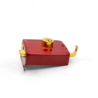 Serrure de porte universelle 556 à double cylindre, anti-effraction, à montage en surface, en fer, pour portes en bois