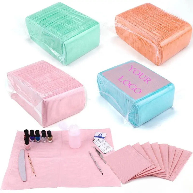 125Pcs Disposable Foldable Clean Pad Beauty Nail Care Polish Waterproof Tablecloth Lint Paper Practice Nail Art Table Mat