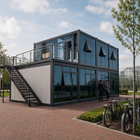 Maison conteneur modulaire préfabriquée à 2 étages, style design industriel, pour hôtel, appartement, en acier durable