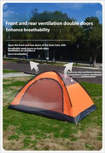 Carpa de Camping Portátil Personalizada Más Vendida, para 2-4 Personas, de Tela Oxford de Doble Capa, Impermeable, con Marco de Aluminio y Refuerzo Diagonal - Product Image 3