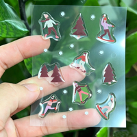 Hoja de Pegatinas Epoxi 3D con Impresión Personalizada, A6 A5, Impermeables, Transparentes, con Fondo Transparente, Pegatinas Abombadas para Niños
