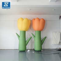 Modèle de tulipe gonflable sur mesure pour événements extérieurs, fêtes, scènes et décoration paysagère