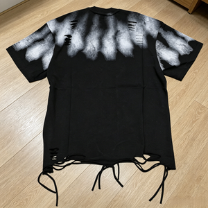 Hot Selling Men's Oversized Short Sleeve O-Neck T-Shirt With Pattern Knitted Cotton Street Style T-shirt OEM Service - Product Image 3