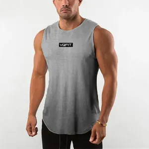 Camiseta sem mangas para musculação, camisa casual de malha esportiva para treino, academia, corrida, verão, masculina