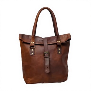 Sac fourre-tout classique en cuir marron avec pochette assortie, ensemble élégant de deux sacs à main pour le travail, les courses, les voyages et une utilisation décontractée - Product Image 1