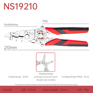OEM DIY elektrische pen-draadstripper Multifunctionele schaar met grote opening Verstelbare wikkelriem Hardware Staalspanningstester - Product Image 3