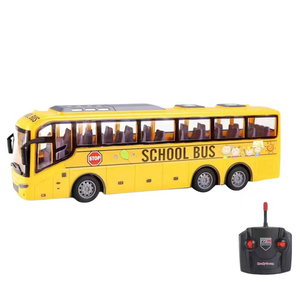 Bus scolaire RC à l'échelle 1:30, navette urbaine télécommandée à 4 canaux avec lumières LED, véhicule électrique haute vitesse, jouet pour enfants, cadeau - Product Image 3