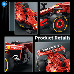 Genial Juego de Construcción Educativo de 796 Piezas de Bloques Electrónicos de Plástico ABS, Modelo de Coche de Carreras <span class=keywords><strong>F1</strong></span> con Retroceso, Juguete para Niños - Product Image 2