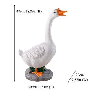 Adorno Navideño de Resina en Forma de Ganso Blanco y Naranja, Textura de Pluma, Pintado a Mano, Decoración Festiva de Moda, Modelo Fujian - Product Image 6
