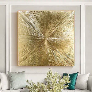 Manifesti moderni di tela di lamina d'oro disegnati a mano <span class=keywords><strong>pittura</strong></span> a <span class=keywords><strong>olio</strong></span> astratta incorniciata immagine per soggiorno decorazione puro ritratto paesaggio - Product Image 1