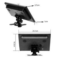 (Stock en EE. UU./UE/Reino Unido) Podofo Monitor de Coche LCD HD de 10.1" y Mini Pantalla a Color para TV o Computadora con 2 Entradas de Video y Monitor de Seguridad