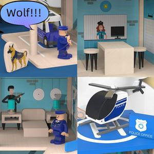 SENHE bambini giocano a casa parcheggio giochi <span class=keywords><strong>di</strong></span> ruolo finta <span class=keywords><strong>stazione</strong></span> dei pompieri della <span class=keywords><strong>polizia</strong></span> assemblati giocattoli educativi in legno per <span class=keywords><strong>la</strong></span> prima educazione - Product Image 6