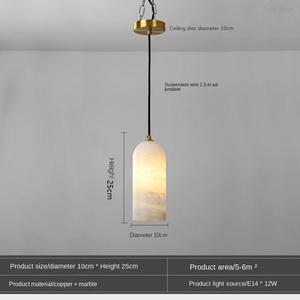 Lustre moderne ovale en marbre et cuivre à LED, blanc chaud, lampe suspendue de luxe, adapté à la cuisine, au restaurant - Product Image 6