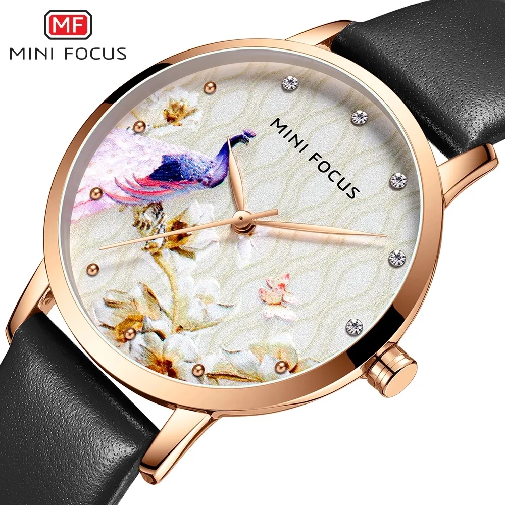 Mini Focus 0330 Fashion Leather Ladies Quartz Watch Flower Online Buy Watches Women Beauty