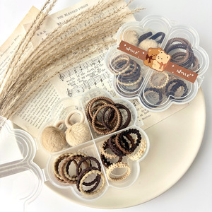 Xin Yue Hair <b>Ties</b> <b>Brown</b> Elastic Hair Bands For Kids Daily Use With Pom Pom Design - Product Image 1