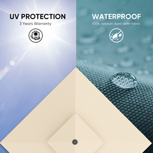 Square Cantilever Patio <b>Umbrella</b> with Hydraulic Lift <b>Windproof</b> Outdoor <b>Umbrella</b> with Weighted Base for Poolside Backyard Deck - Product Image 5