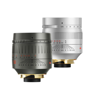TTArtisan 50mm F0.95 <span class=keywords><strong>Objectif</strong></span> à mise au point manuelle plein cadre <span class=keywords><strong>Objectif</strong></span> en aluminium à grande ouverture pour appareils photo à monture M Couleur argent et titane - Product Image 1