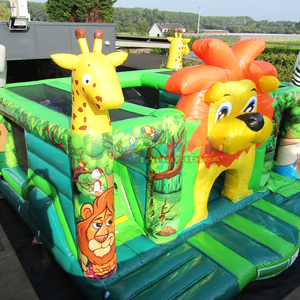 Aufblasbare hupfburg kids outdoor jumping <b>house</b> combo <b>inflatable</b> safari bouncy castle with slide commercial - Product Image 5