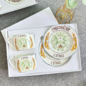 Best Selling Nordic Royal Moon Collection Bone China 230ml Capacity Gift Box Restaurant Set <b>Cup</b> <b>Saucer</b> - Product Image 4