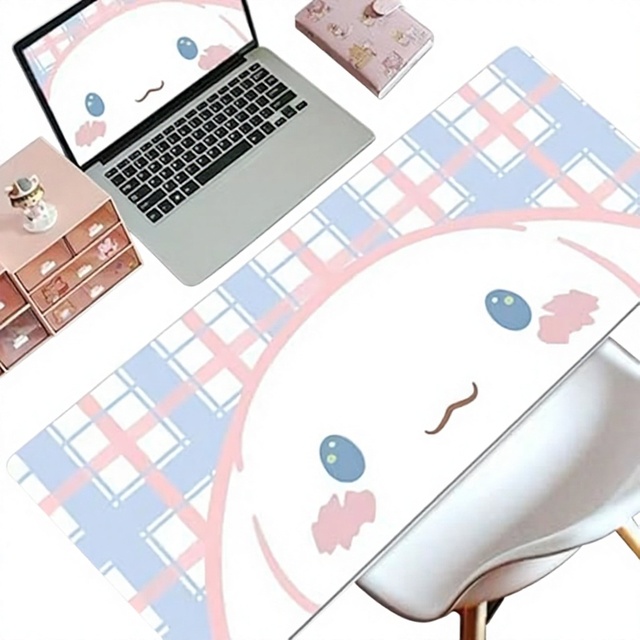 Kawaii Girly Long Extended Desk Mat Extra Large Fabric Gaming Mouse Pad for Work Game Office Home