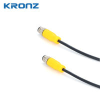 Connecteur pré-moulé mâle KRONZ M12 à 5 broches, câble PVC jaune non blindé, IP67, connecteur circulaire aéronautique pour capteurs