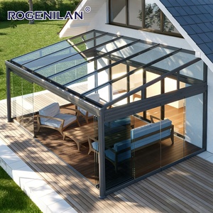 Véranda autoportante de style américain Rogenilan, imperméable, en aluminium à rupture de pont thermique, avec verre préfabriqué, pour 4 saisons - Product Image 6