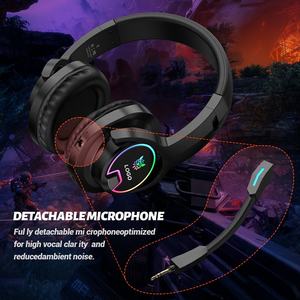 Casque de jeu sans fil 2.4G, écouteurs de Gaming illuminés rvb, avec Microphone détachable, pour PC NS et PS5 <span class=keywords><strong>PlayStation</strong></span> - Product Image 2