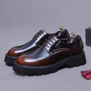 Zapatos Formales de Negocios para Hombre, Nuevos Modelos de Verano, Zapatos de Boda de Tres Piezas, de Cuero Vacuno, con Punta Cuadrada, con Cordones, Transpirables y Antideslizantes - Product Image 5