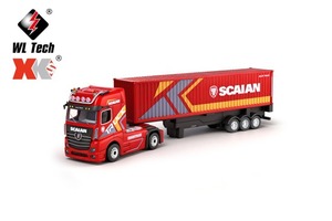 Camion porte-conteneurs RC WLtoys 6408 1/64 2.4G 4x4 à 3 vitesses avec remorque détachable, châssis motorisé, éclairage LED et son - Product Image 3