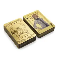 Design personalizzato professionale impermeabile lamina d'oro Poker creativo oro che gioca carte da Poker carte da gioco dei cartoni animati
