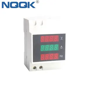 DIN Rail 220V 380V 100A Digital AC Voltmeter Ammeter Frequency Meter with CT