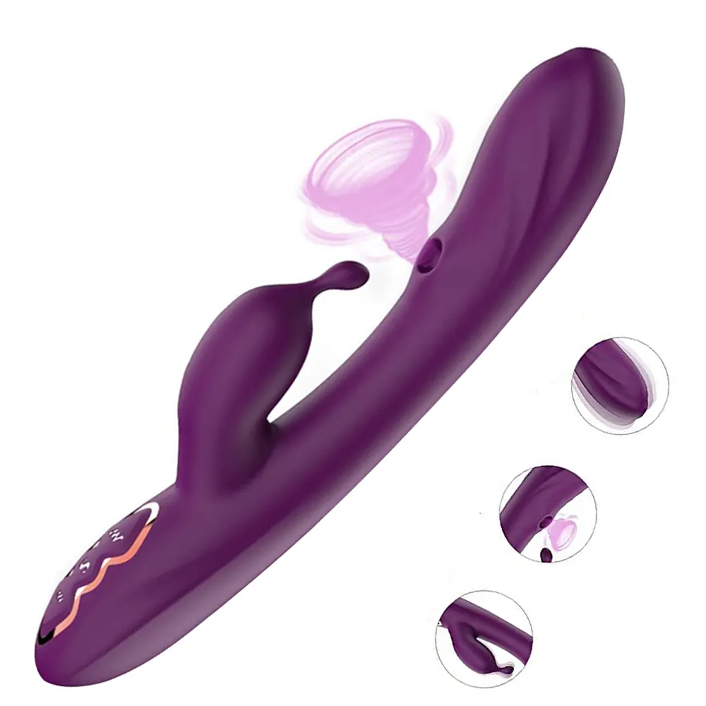 Vibratore G Spot Rabbit con stimolatore clitoride clitoride Dildo stimolatore con 7 vibrazioni 7 modalità di aspirazione vibratore massaggiatore