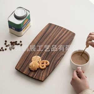 Walnut Wood <b>Tray</b> Japanese Style Solid Wood Handmade Rectangular Dessert Serving <b>Tray</b> <b>Large</b> And Small Household Use - Product Image 3