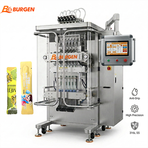 Máquina automática de alta precisión para envasado de líquidos en bolsas de plástico de 4/6 carriles, sin necesidad de hilo, para alimentos, jarabe y otros líquidos, de alta productividad. - Product Image 1