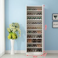 Zapatero de Madera Multicapa de Gran Capacidad Gabinete de Almacenamiento de Madera Maciza Metal Diseño Moderno y Sencillo para Entrada del Hogar
