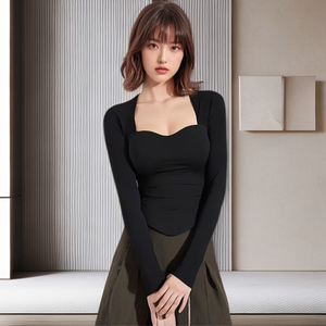 Maglietta a maniche lunghe da <span class=keywords><strong>donna</strong></span>, design elegante e alla moda, vestibilità slim che esalta la silhouette, top che conferisce un look sexy e femminile. - Product Image 1