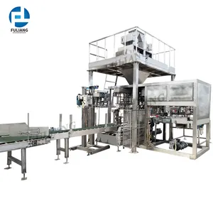 Fully Automatic complete packing line rice bagging packaging machine with robot stacking palletizer