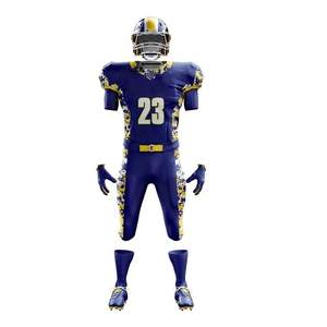 Vente en gros Ensembles de pantalons en jersey de football américain personnalisé de haute qualité Grande taille Uniformes de style supérieur vierge à sublimation à manches courtes - Product Image 6