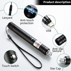 High Powerful Tactical Pen <b>Flashlight</b> Long Range Adjustable Focus <b>Rechargeable</b> Green Laser Pointer 5000M Control Distance - Product Image 5