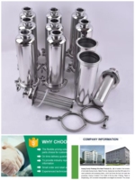Boîtier de filtre à cartouche sanitaire en acier inoxydable 316L à haut débit pour 4 sacs de charbon, pour la purification de l'eau à grande échelle