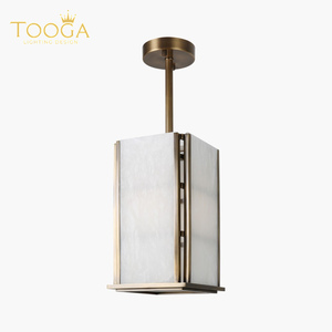 Lámpara Colgante de Alabastro Español y Latón, Diseño Moderno y Lujoso, Hecha a Mano, para Armario, Vestíbulo, Pasillo, OEM ODM - Product Image 2