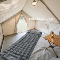 Matelas de camping gonflable épaissi et élargi de 10 cm, matelas pneumatique de randonnée, tapis de couchage d'extérieur avec pompe à pied intégrée
