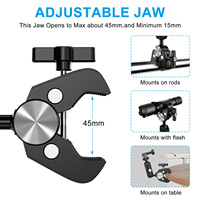 Dudukan Kamera Aksi 360 untuk Sepeda Motor dengan Penjepit Kepiting Berkualitas Tinggi dari Bahan PC Fleksibel yang Dapat Disesuaikan - Kompatibel dengan Insta360