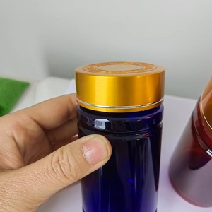 Botellas de Medicina de plástico PET ámbar de 100ml, 150ml, 180ml, 200ml, con <span class=keywords><strong>tapa</strong></span> CRC dorada para embalaje de cápsulas - Product Image 2
