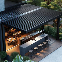 Persienne de pergola moderne Persienne réglable Pavillon de jardin étanche Pergola d'extérieur en aluminium