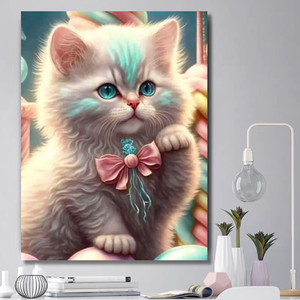 Abstrait 30x40 40x50 Coloré Animal Diy Peinture Plein Rond Foret Mosaïque 5D Diamant Peinture Kits Chat - Product Image 5